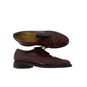 Mens Dexter Wingtip Oxford Lace Up Vintage Shoes USA Size 10.5 D Burgundy 5211